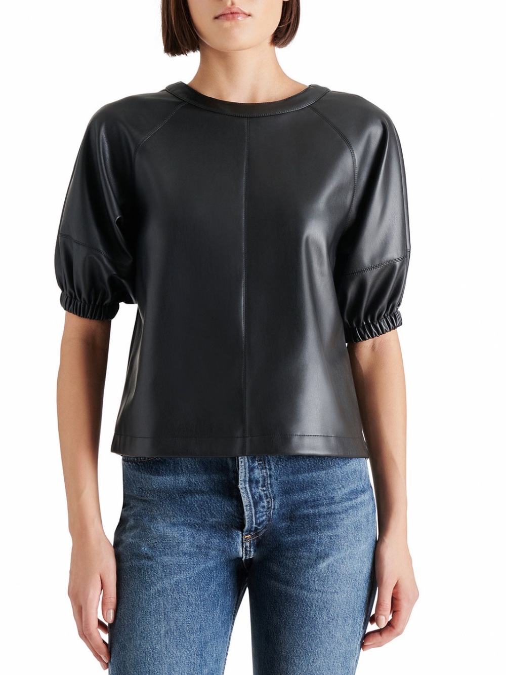 STEVE MADDEN RELLY FAUX LEATHER TOP